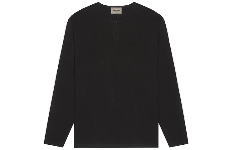 Fear of God Essentials FW20 Thermal Long Sleeve Logo Tee 'Black' FOG-FW20-185