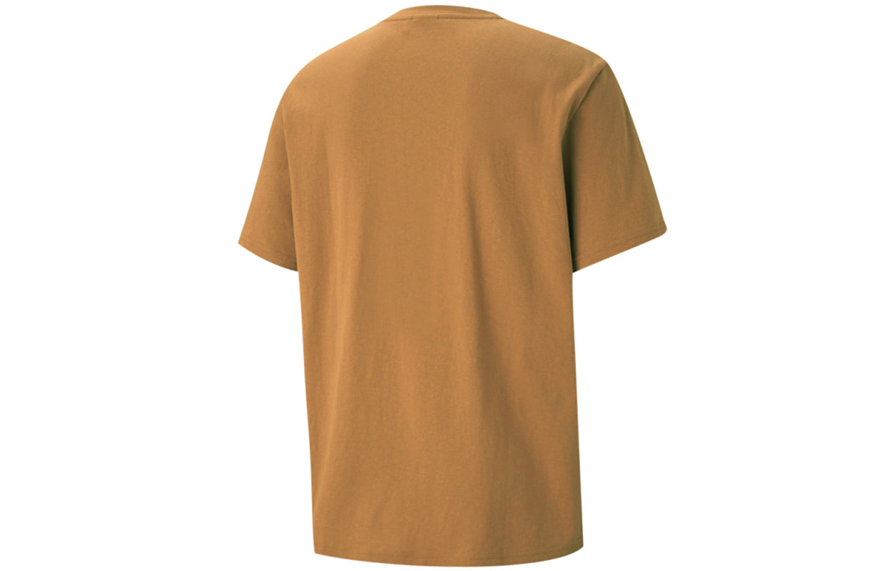 PUMA x Kidsuper Studios Crossover Tee Embroidered Alphabet Solid Color Sports Round Neck Short Sleeve Yellow 530410-77