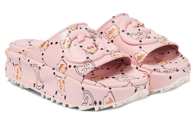 (WMNS) Gucci x Pikarar Slide Sandal With GG Animal Print 'Light Pink' 737926-JAAC6-6810