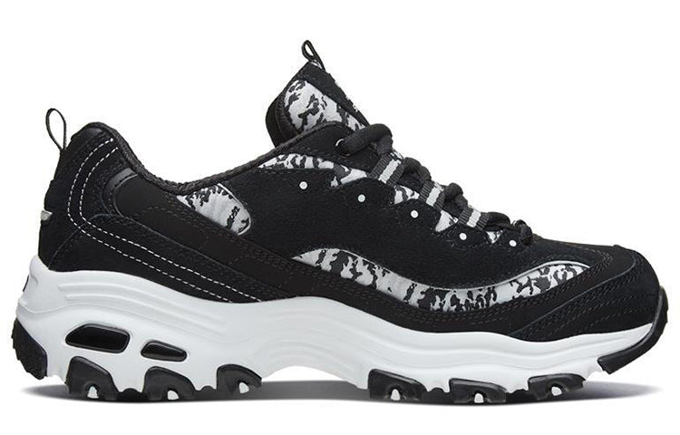 (WMNS) Skechers D'Lites 1.0 Running Shoes Black/White 99999825-BLK
