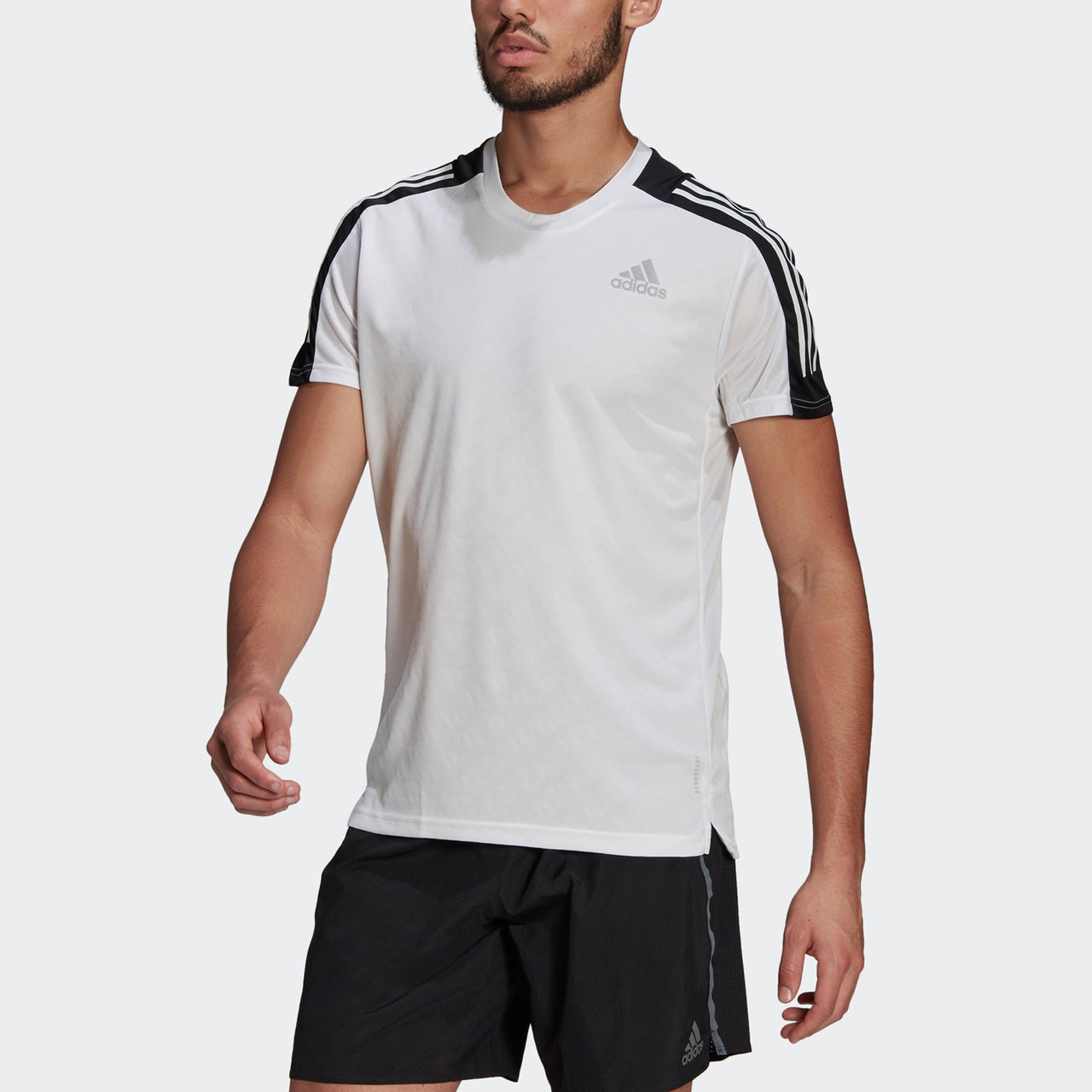 adidas Own The Run Tee Running Sports Round Neck Short Sleeve White GM1596