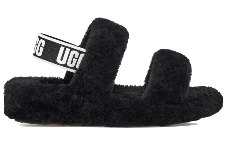 (WMNS) UGG Oh Yeah Thick Sole Sandals Black 1107953-BLK