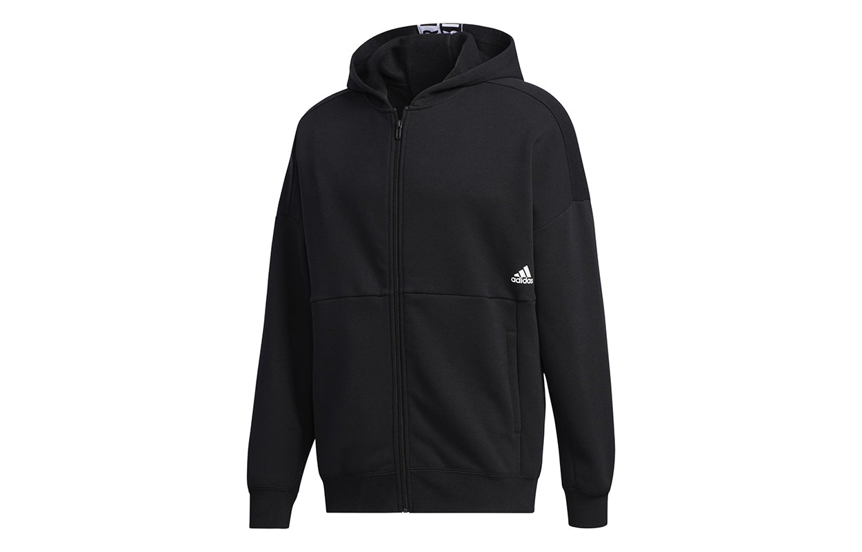 adidas Must Haves Word Sports Hooded Jacket Black GE0384