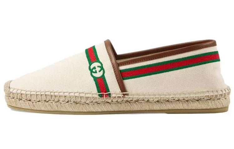 (WMNS) Gucci Embroidered Espadrilles 'Interlocking G - White' 646216-F6LZO-9099