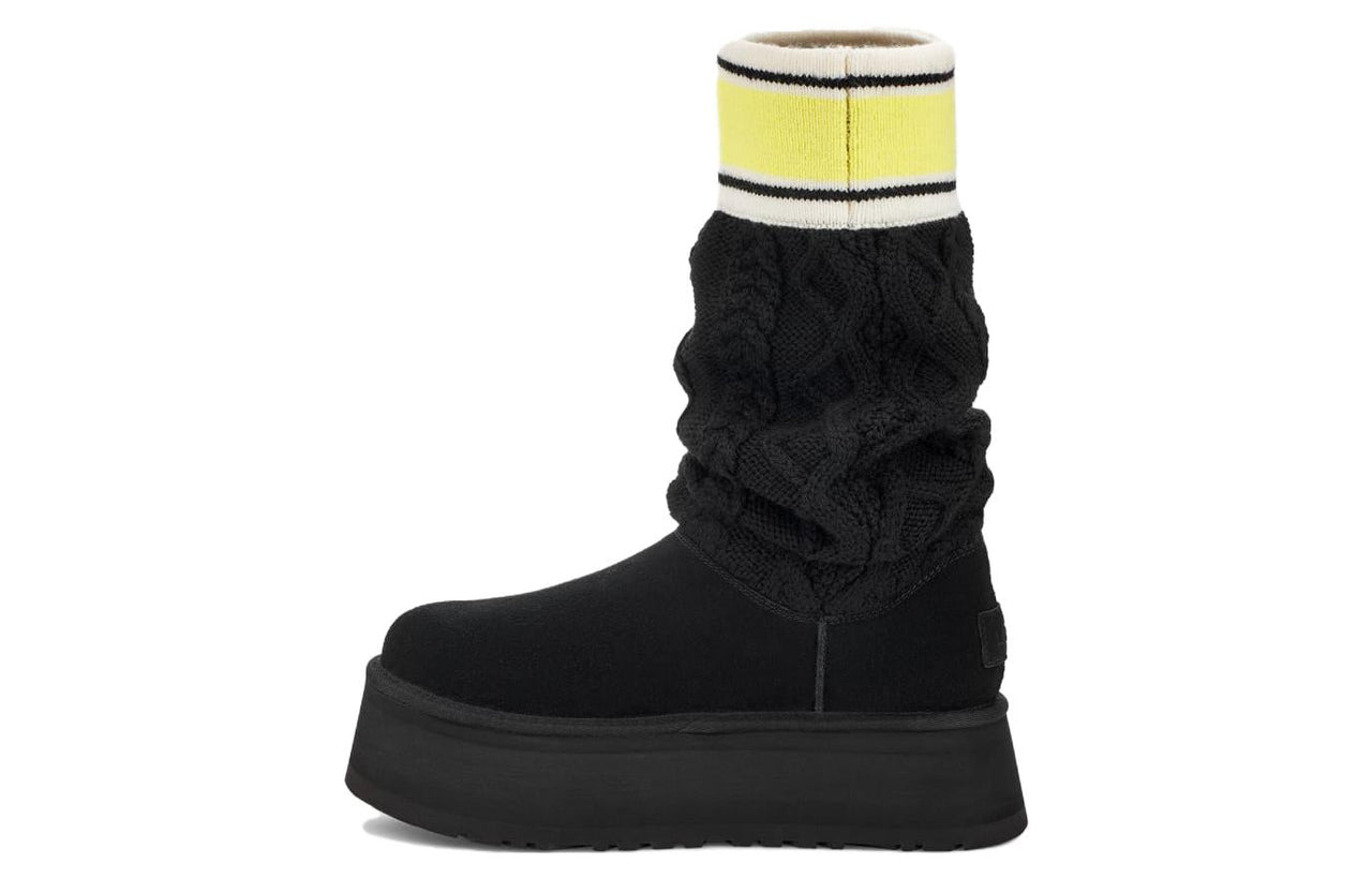 (WMNS) UGG Classic Sweater Letter Boot 'Black' 1144045-BLK