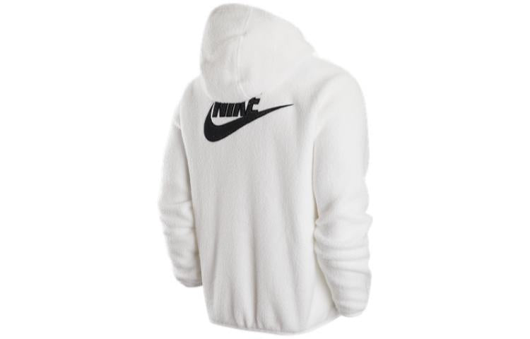 Nike Sport Logo Drawstring Hoodie 'White Black' DV8155-100