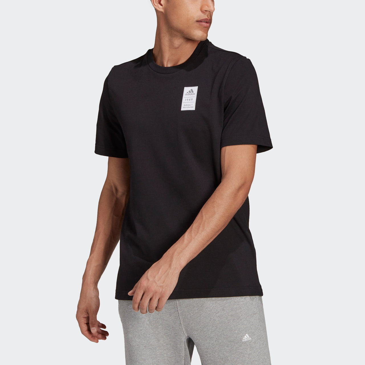 adidas 3bar Logo Tee 2 Casual Sports Alphabet Printing Short Sleeve Black GU3642