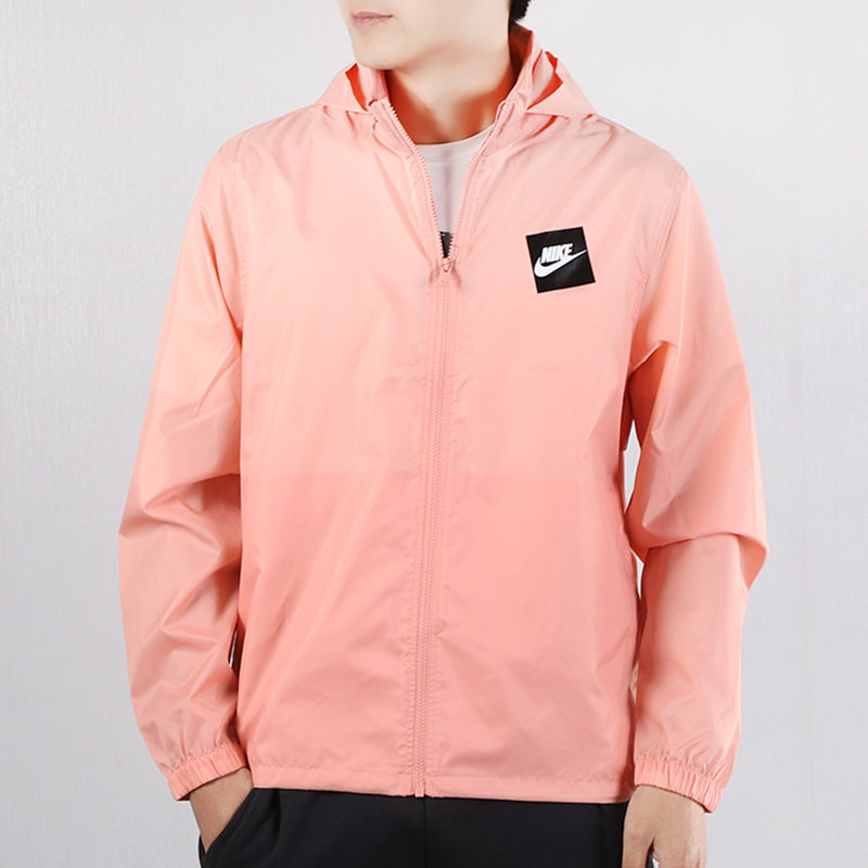 Men's Nike Casual Windproof Pink Hooded Jacket AR2609-606