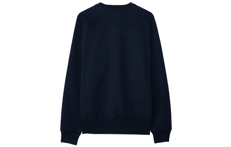 Men's Converse x Kim Jones Crossover Solid Color Sports Knit Round Neck Pullover Navy Blue 10021818-A01
