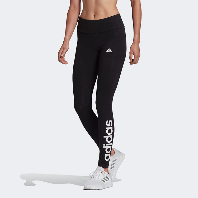 (WMNS) adidas W Lin Leg logo Printing Sports Tight Gym Pants/Trousers/Joggers Black GL0633