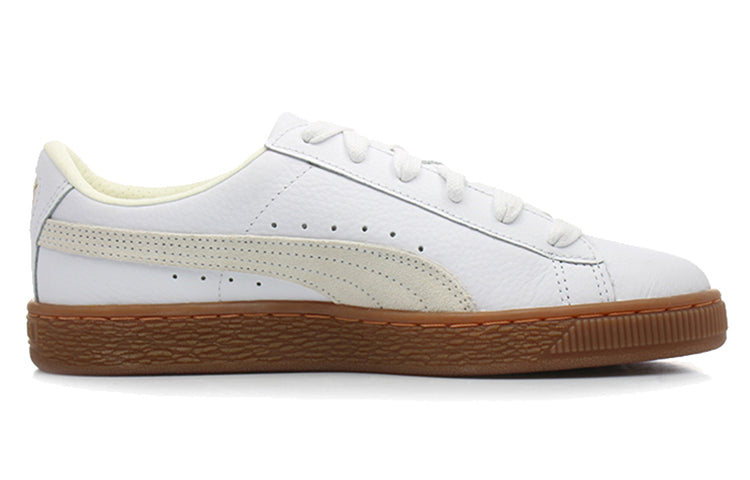 PUMA Basket Classic Rubber Retro Low Top Casual Skate Shoes Unisex White 365078-01
