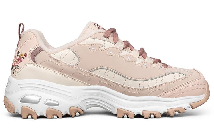 (WMNS) Skechers D'lites 1.0 Low-Top Thick Bottom Running Shoes Pink/White 66666325-PNK