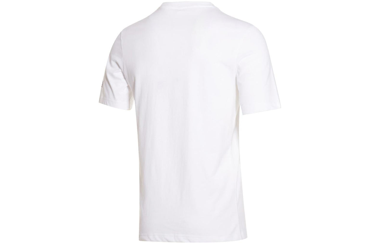 Men's adidas Alphabet Printing Round Neck Pullover Casual Short Sleeve White T-Shirt FM2812