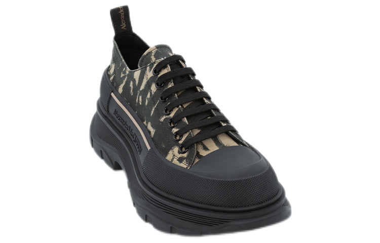 Alexander McQueen Graffiti Tread Slick Lace-up Sneakers 'Beige Green Black' 705668W4TG59787