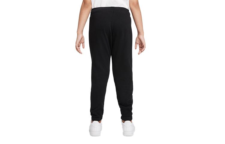 (GS) Nike French Terry Casual Solid Color Sports Pants/Trousers/Joggers Girls Black DM8220-010