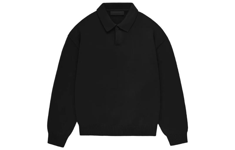 Fear of God Essentials FW23 Knit Polo Shirt 'Jet Black' 192BT232180F
