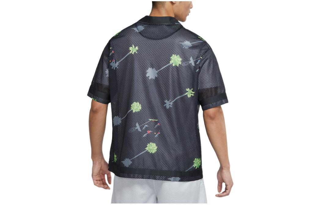 Nike Cartoon Pattern Quick Dry Breathable Loose Basketball Short Sleeve Shirt Black DM8783-010
