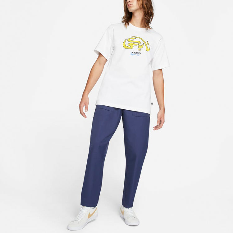 Nike SB x Carpet Company Crossover Printing Round Neck Sports Short Sleeve US Edition White DC0727-100