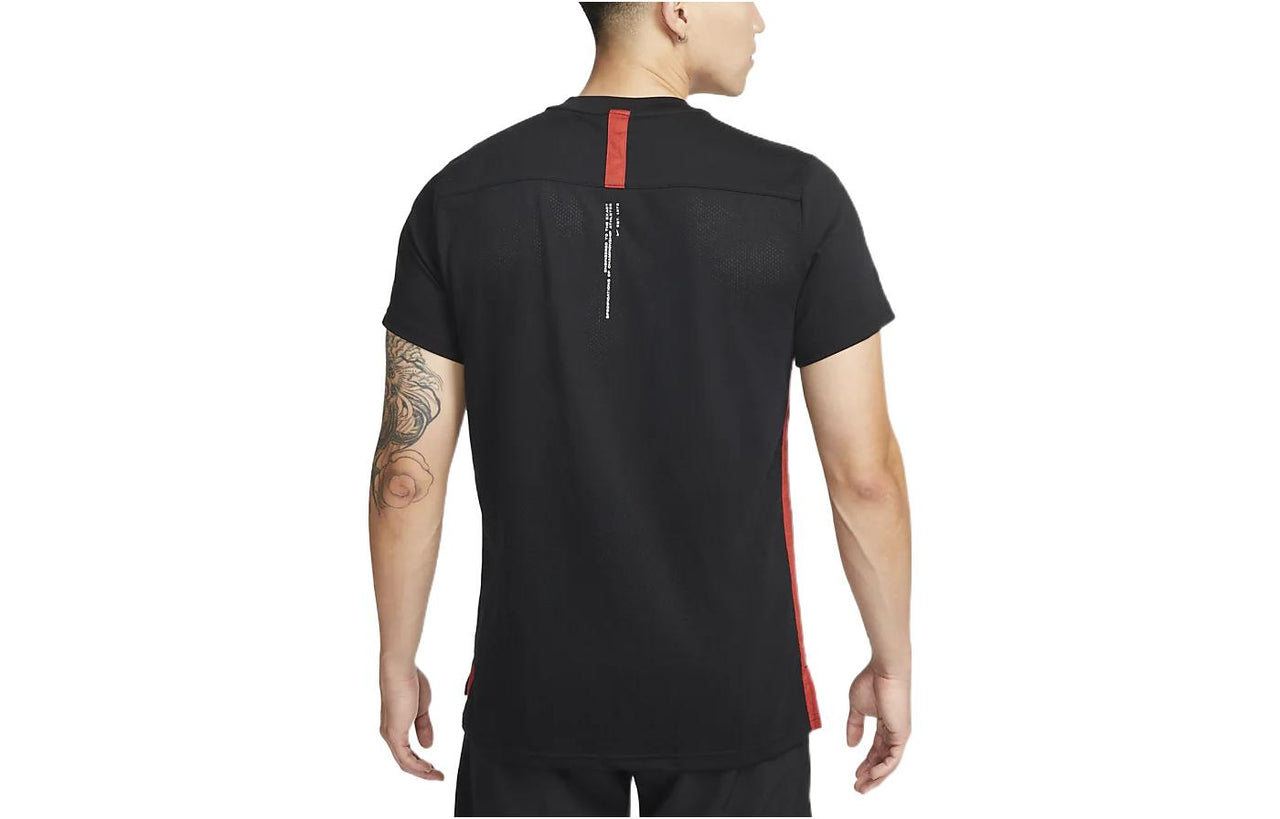 Men's Nike Dri-FIT Logo Solid Color Training Sports Short Sleeve Black T-Shirt DM6669-010