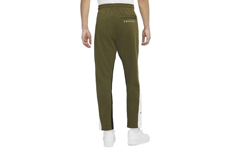 Men's Nike Sportswear Swoosh Contrast Color Stitching Knit Sports Pants/Trousers/Joggers Army Green DD5988-326