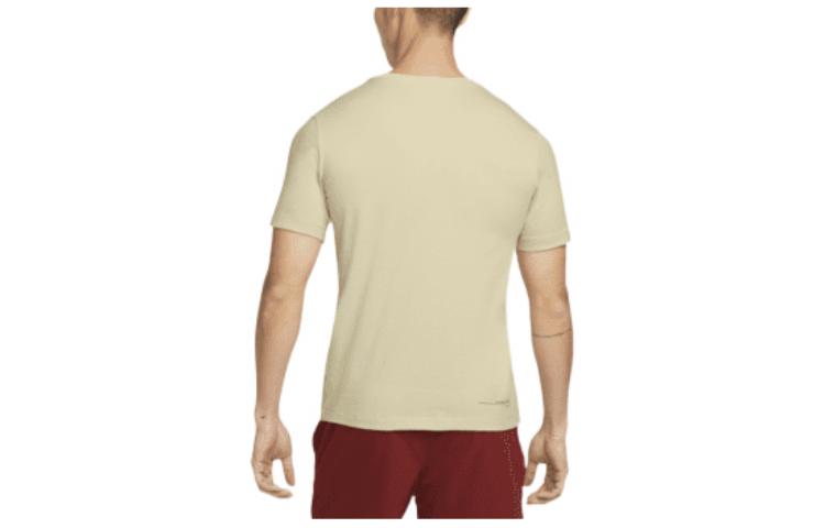 Men's Nike Solid Color Alphabet Quick Dry Breathable Training Sports Short Sleeve Yellow T-Shirt DM6256-206