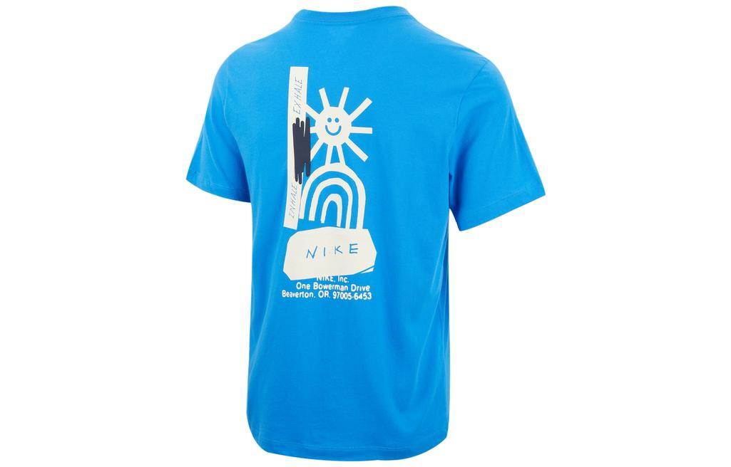 Nike Front Logo Short Sleeves Tee 'Inhale Exhale Blue white' DR7810-435
