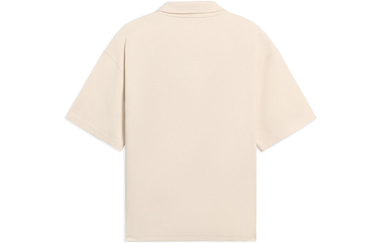 Li-Ning Logo Half Zip Polo Shirt 'Creamy White' APLS018-4