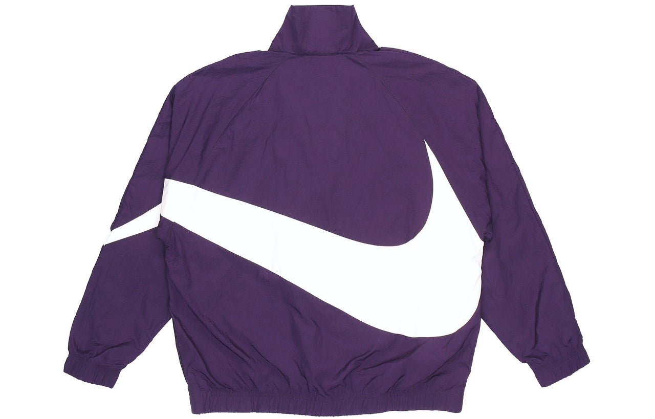 Nike Big Swoosh Sportswear Full Cardigan Woven Stand Collar Jacket For Men Purple AR3133-525