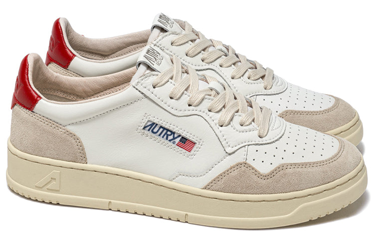 Autry Medalist Low 'White Suede Red' AULM-LS43