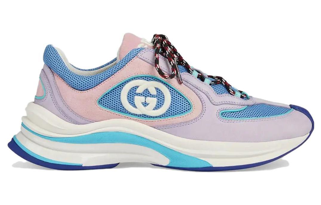 (WMNS) Gucci Run Suede Sneakers 'Pink Blue' 746939-AAB62-5343
