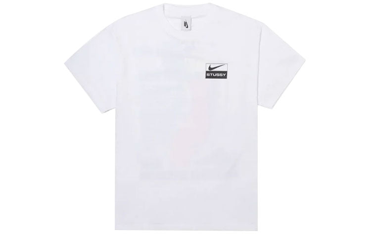 Nike x Stussy Crossover Logo Graffiti Printing T-Shirt 'White' CU9256-100