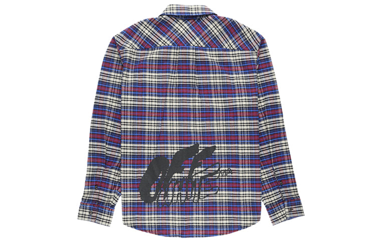 Off-White C/O VIRGIL ABLOH OW FLANNEL CHECK SHIRT BLUE OMGA091F19F330063010