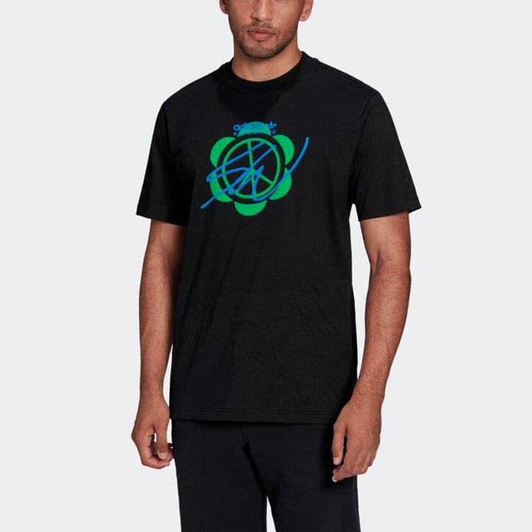 adidas originals Casual Round Neck Printing Short Sleeve Black HI3300