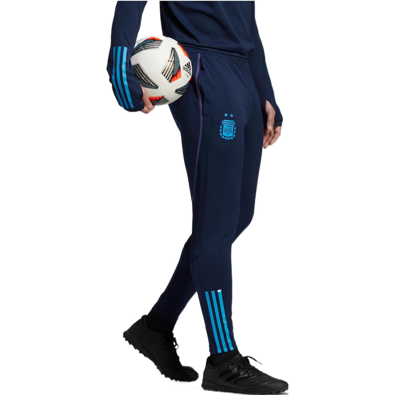 Men's adidas Afa Tr Pant Stripe Logo Slim Fit Mid Waist Sports Pants/Trousers/Joggers Black HF3914