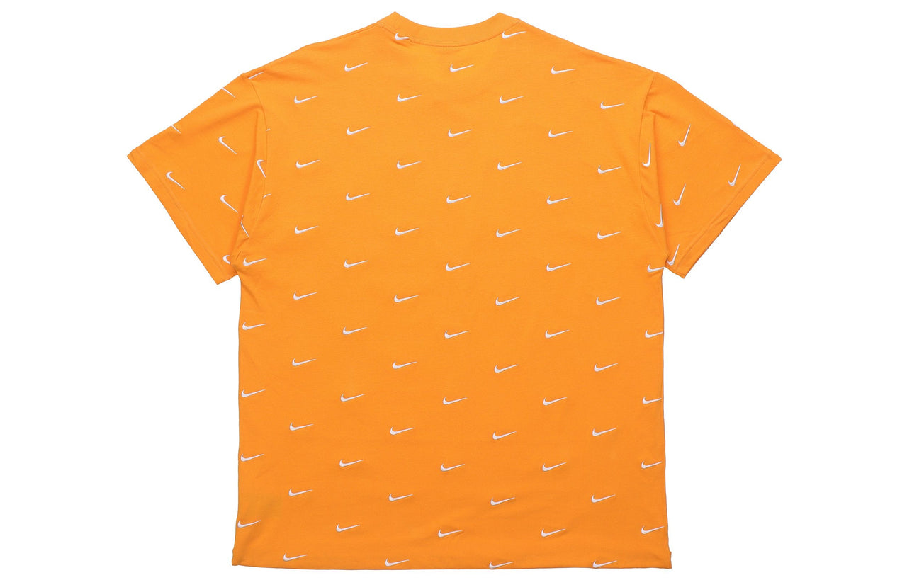 Men's Nike Nrg Swoosh Logo Tee Full Print logo Embroidered Short Sleeve Yellow T-Shirt CK4094-886