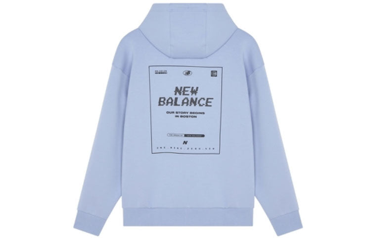 New Balance Logo Printing Sports Pullover Couple Style Blue 5CC18043-DV