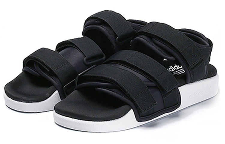 (WMNS) adidas Adilette Sandal Beach Sports White Sandals 'Black White' S75382
