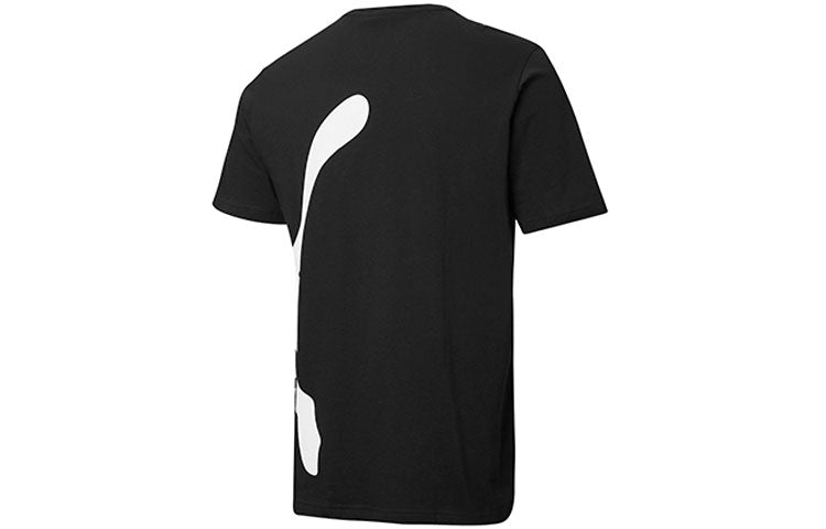 PUMA logo Printing Round Collar Male Black 587585-51
