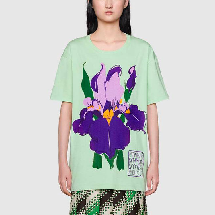 (WMNS) Gucci Personalized Printed Cotton For Green 615044-XJDBU-3614