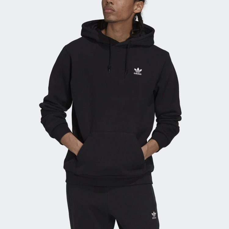 adidas originals Solid Color Small Label Fleece Lined Hoodie 'Black' H34652