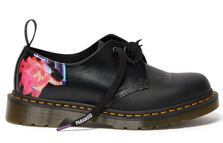 Black Sabbath x Dr. Martens Crossover 1461 Retro Leather Printing Martin boots Black Unisex 26316001