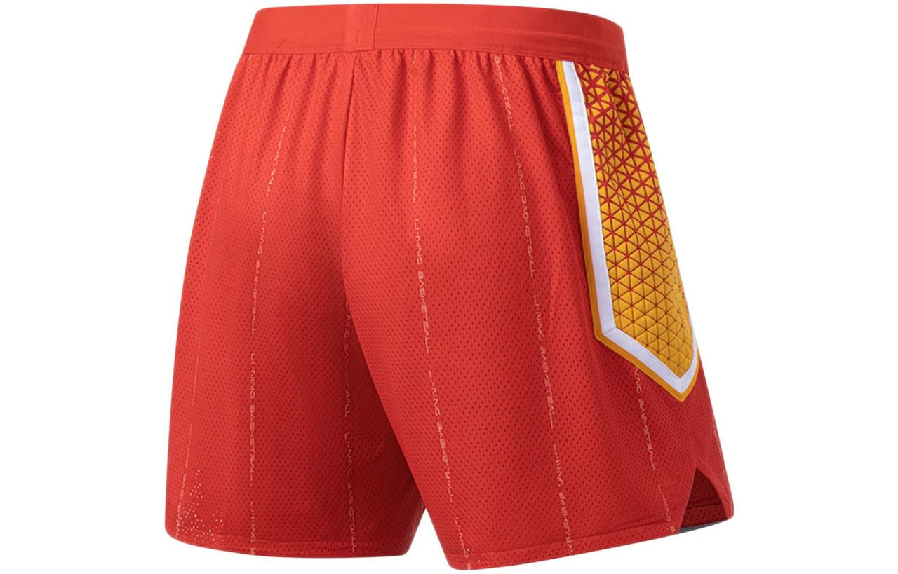 Li-Ning Graphic Basketball Shorts 'Red Yellow' AAPS479-2
