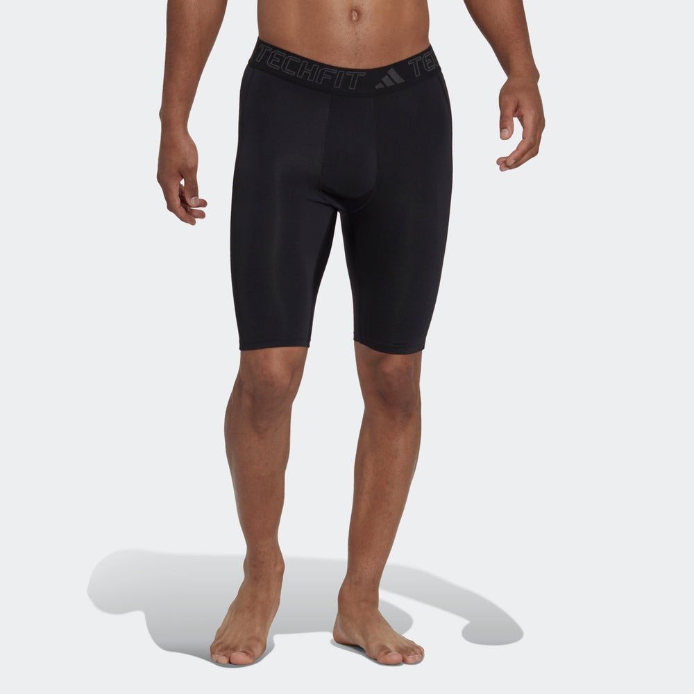 adidas Sports Gym Solid Color Logo Tight Shorts Black HJ9921