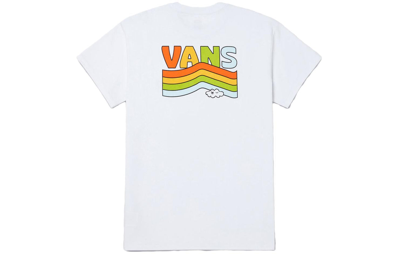 (WMNS) Vans Unicorn Lake Rainbow T-shirt 'White' VN000C0SWHT