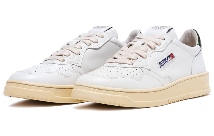Autry Medalist Leather Low 'White Dark Green' AULM-LL47