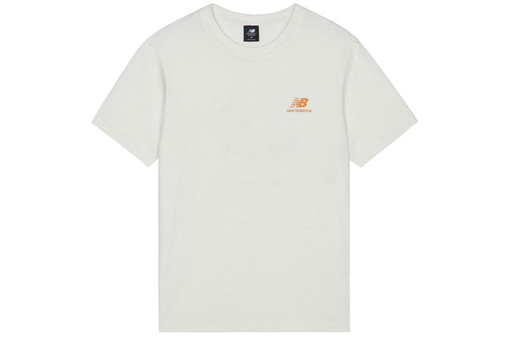 New Balance Men's New Balance Back Printing Sports Round Neck Short Sleeve White AMT13350-IV
