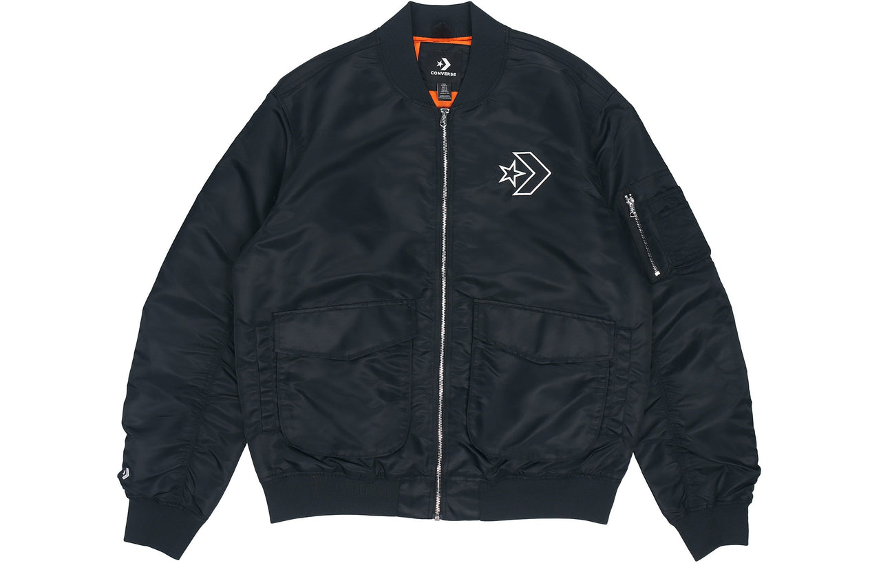 Converse SS22 Logo Loose Sports Retro aviator Jacket Unisex Black 10024169-A03