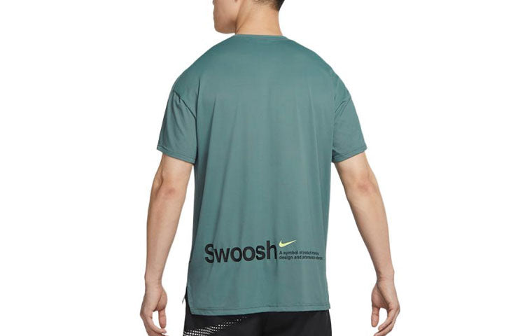 Nike Pro Dri-FIT Logo Printing Round Neck Pullover Short Sleeve Green DX6305-387