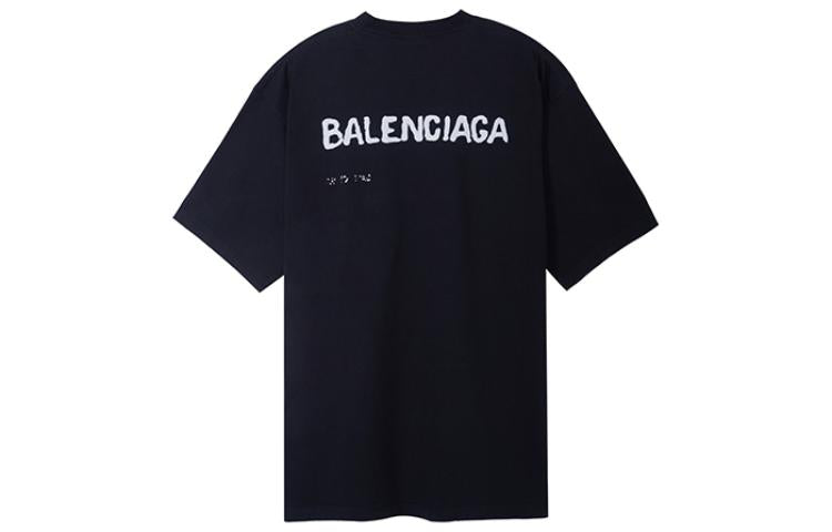 Balenciaga Hand Drawn Balenciaga T-Shirt Large Fit 'Black' 641675TOVO51070