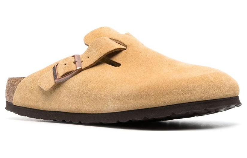 Birkenstock Boston Suede Leather Narrow Fit 'Latte Cream' 1026164